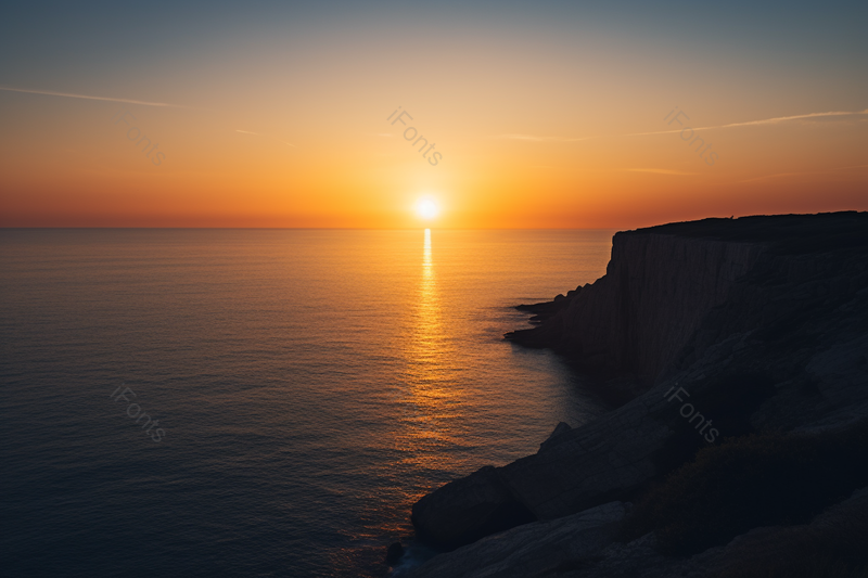 落日前的海岸海岛沙滩海湾,高清,摄影图,摄影图片,图片大全,摄影图免费下载